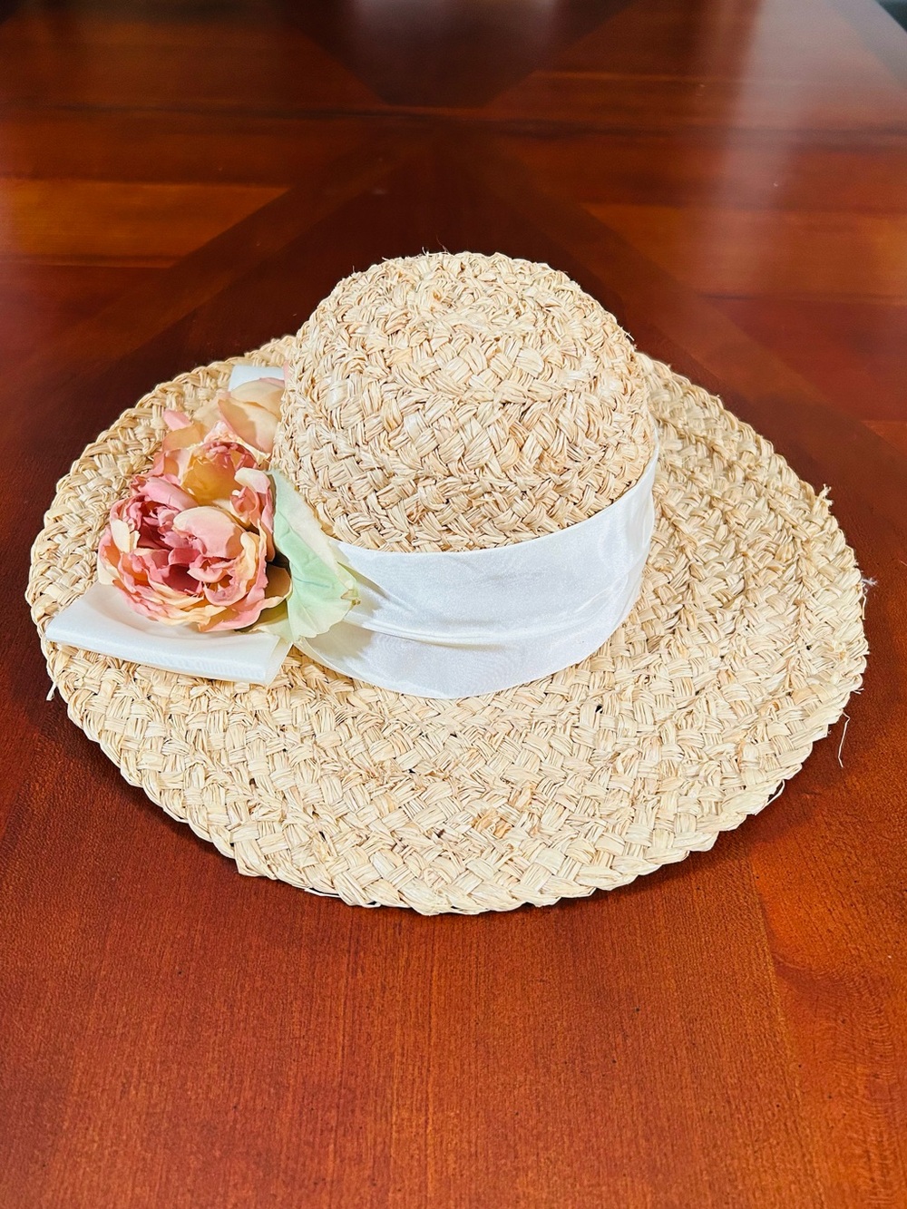 Vintage Banana Republic Floral Straw Hat - Picture 5 of 13